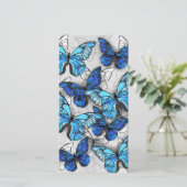 Zusammensetzung von White und Blue Butterflies Karte (Stehend Vorderseite)