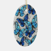 Zusammensetzung von White und Blue Butterflies Keramik Ornament (Rechts)