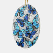 Zusammensetzung von White und Blue Butterflies Keramik Ornament (Links)
