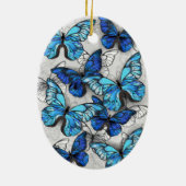 Zusammensetzung von White und Blue Butterflies Keramik Ornament (Hinten)