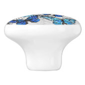 Zusammensetzung von White und Blue Butterflies Keramikknauf (Seitenansicht)