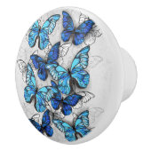 Zusammensetzung von White und Blue Butterflies Keramikknauf (Rechts)