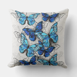 Zusammensetzung von White und Blue Butterflies Kissen