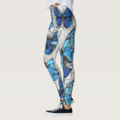 Zusammensetzung von White und Blue Butterflies Leggings (Links)