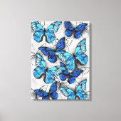 Zusammensetzung von White und Blue Butterflies Leinwanddruck (Vorderseite)