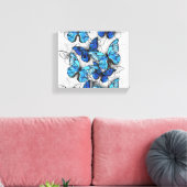 Zusammensetzung von White und Blue Butterflies Leinwanddruck (Insitu (Wohnzimmer))
