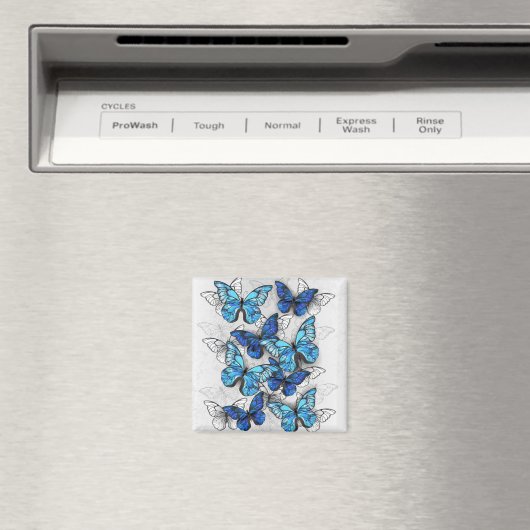 Zusammensetzung von White und Blue Butterflies Magnet (In Situ (Geschirrspüler))