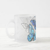 Zusammensetzung von White und Blue Butterflies Mattglastasse (Links)