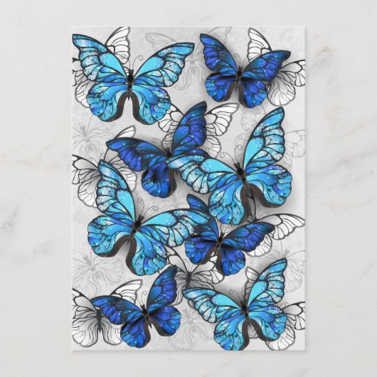 Zusammensetzung von White und Blue Butterflies Menükarte (Vorderseite)