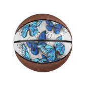 Zusammensetzung von White und Blue Butterflies Mini Basketball (Vorderseite)