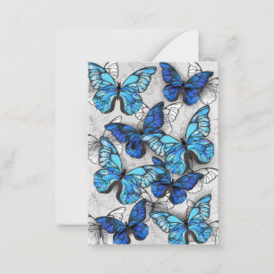 Zusammensetzung von White und Blue Butterflies Mitteilungskarte