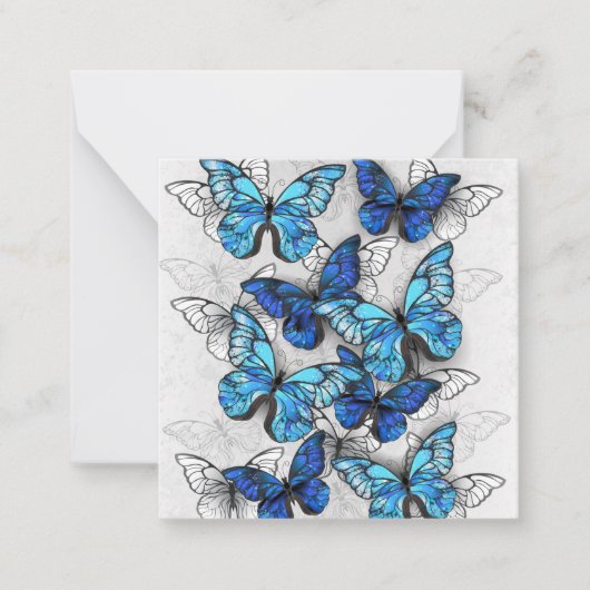 Zusammensetzung von White und Blue Butterflies Mitteilungskarte (Vorderseite)