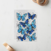 Zusammensetzung von White und Blue Butterflies Mitteilungskarte (Vorderseite/Rückseite Beispiel)