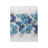 Zusammensetzung von White und Blue Butterflies Notizblock (Rotiert)