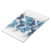 Zusammensetzung von White und Blue Butterflies Notizblock (angewinkelt)