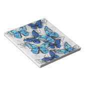 Zusammensetzung von White und Blue Butterflies Notizblock (angewinkelt)
