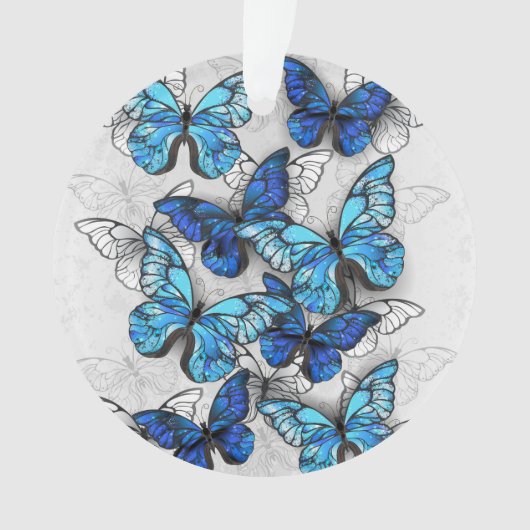 Zusammensetzung von White und Blue Butterflies Ornament (Vorderseite)