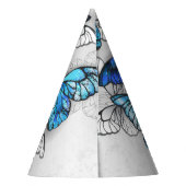 Zusammensetzung von White und Blue Butterflies Partyhütchen (Rückseite)