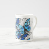 Zusammensetzung von White und Blue Butterflies Porzellantasse (Vorderseite Rechts)