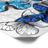 Zusammensetzung von White und Blue Butterflies Poster (Ecke)