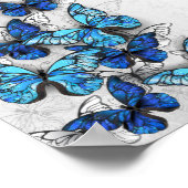 Zusammensetzung von White und Blue Butterflies Poster (Ecke)