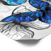 Zusammensetzung von White und Blue Butterflies Poster (Ecke)