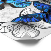 Zusammensetzung von White und Blue Butterflies Poster (Ecke)