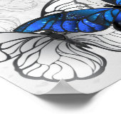 Zusammensetzung von White und Blue Butterflies Poster (Ecke)