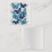 Zusammensetzung von White und Blue Butterflies Quadratische Visitenkarte (Vorne/Hinten)