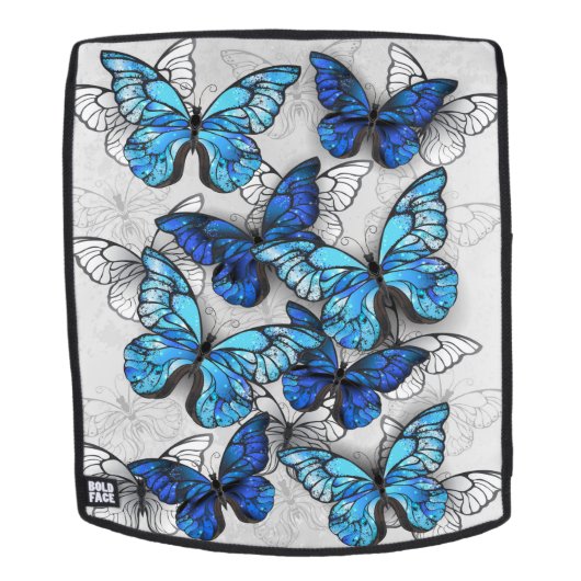 Zusammensetzung von White und Blue Butterflies Rucksack (Abnehmbare Front)