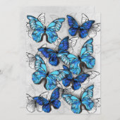 Zusammensetzung von White und Blue Butterflies Save The Date (Vorne/Hinten)