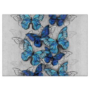 Zusammensetzung von White und Blue Butterflies Schneidebrett