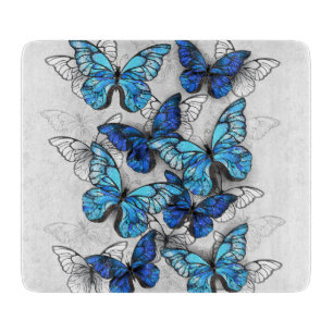 Zusammensetzung von White und Blue Butterflies Schneidebrett