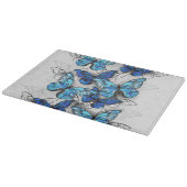 Zusammensetzung von White und Blue Butterflies Schneidebrett (Ecke)