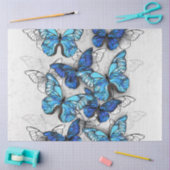 Zusammensetzung von White und Blue Butterflies Seidenpapier (Basteln)