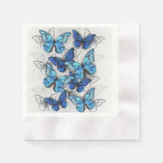 Zusammensetzung von White und Blue Butterflies Serviette (Vorderseite)