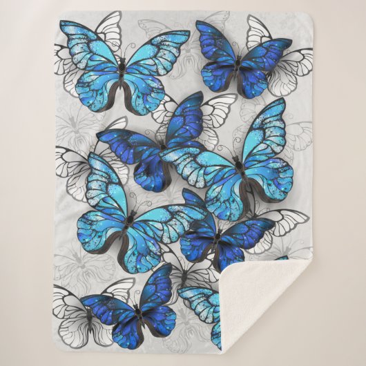 Zusammensetzung von White und Blue Butterflies Sherpadecke (Vorderseite)
