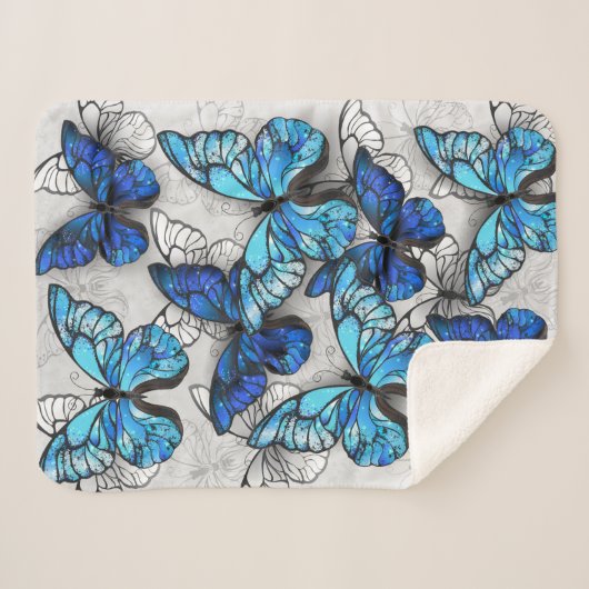 Zusammensetzung von White und Blue Butterflies Sherpadecke (Vorderseite (Horizontal))