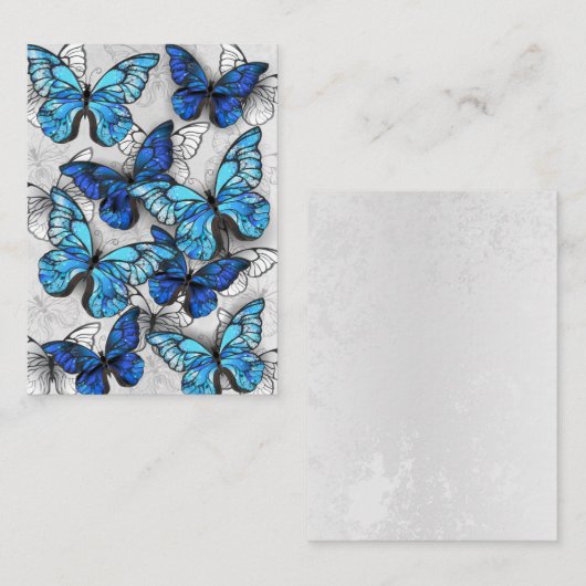 Zusammensetzung von White und Blue Butterflies Telefonnummerkarte (Vorne/Hinten)