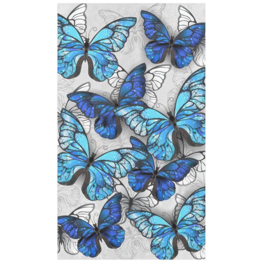 Zusammensetzung von White und Blue Butterflies Tischdecke (Vorderseite)