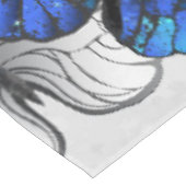 Zusammensetzung von White und Blue Butterflies Tischdecke (Schrägansicht)
