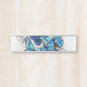 Zusammensetzung von White und Blue Butterflies Türschild (Vorderseite )