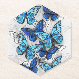 Zusammensetzung von White und Blue Butterflies Untersetzer