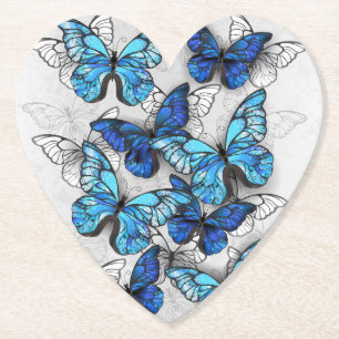 Zusammensetzung von White und Blue Butterflies Untersetzer
