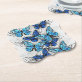 Zusammensetzung von White und Blue Butterflies Untersetzer (angewinkelt)