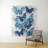 Zusammensetzung von White und Blue Butterflies Wandteppich (Beispiel)