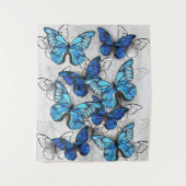 Zusammensetzung von White und Blue Butterflies Wandteppich (Vorderseite)