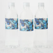 Zusammensetzung von White und Blue Butterflies Wasserflaschenetikett (Flaschen)