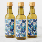 Zusammensetzung von White und Blue Butterflies Weinetikett (Flaschen)