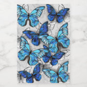 Zusammensetzung von White und Blue Butterflies Weinetikett (Einzelnes Label)